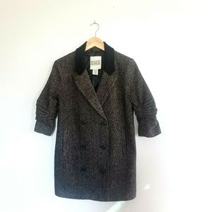 BB Dakota Tweed Blazer sz Small Black Beige Ruched
